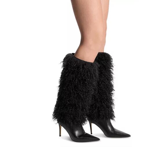 NEW MICHAEL KORS Dawn Faux Black Shearling Boots - Size 11